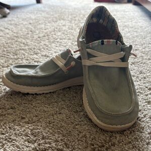 Hey Dude Light Blue Canvas Shoes